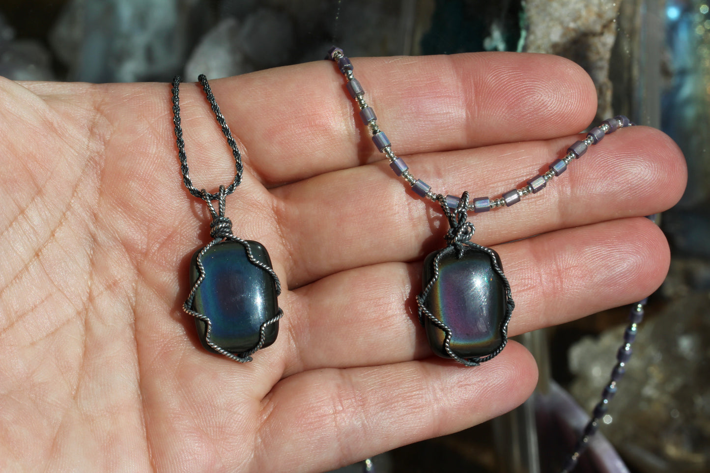 Rainbow Obsidian Necklaces