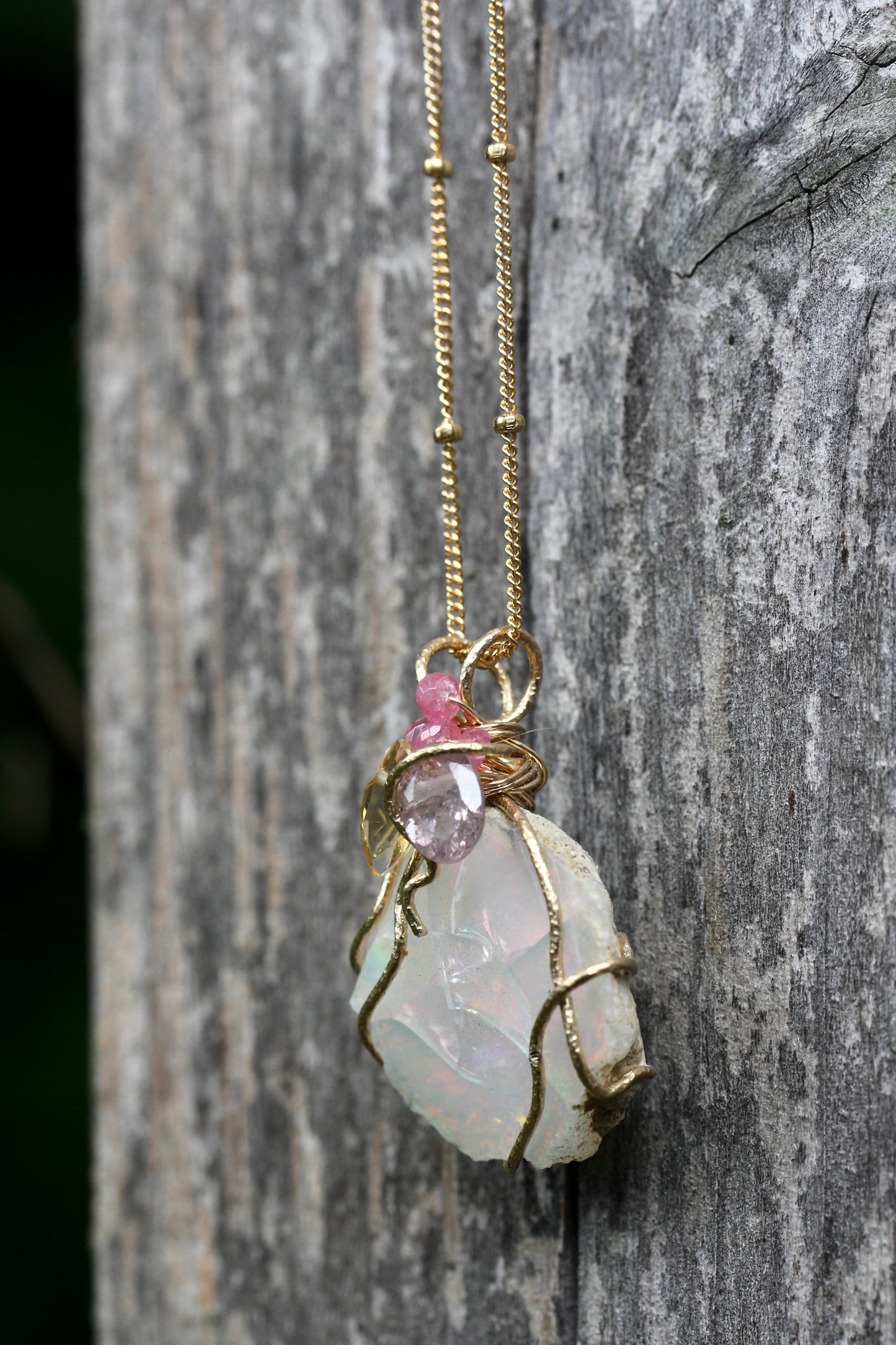 Snow White Opal Necklace