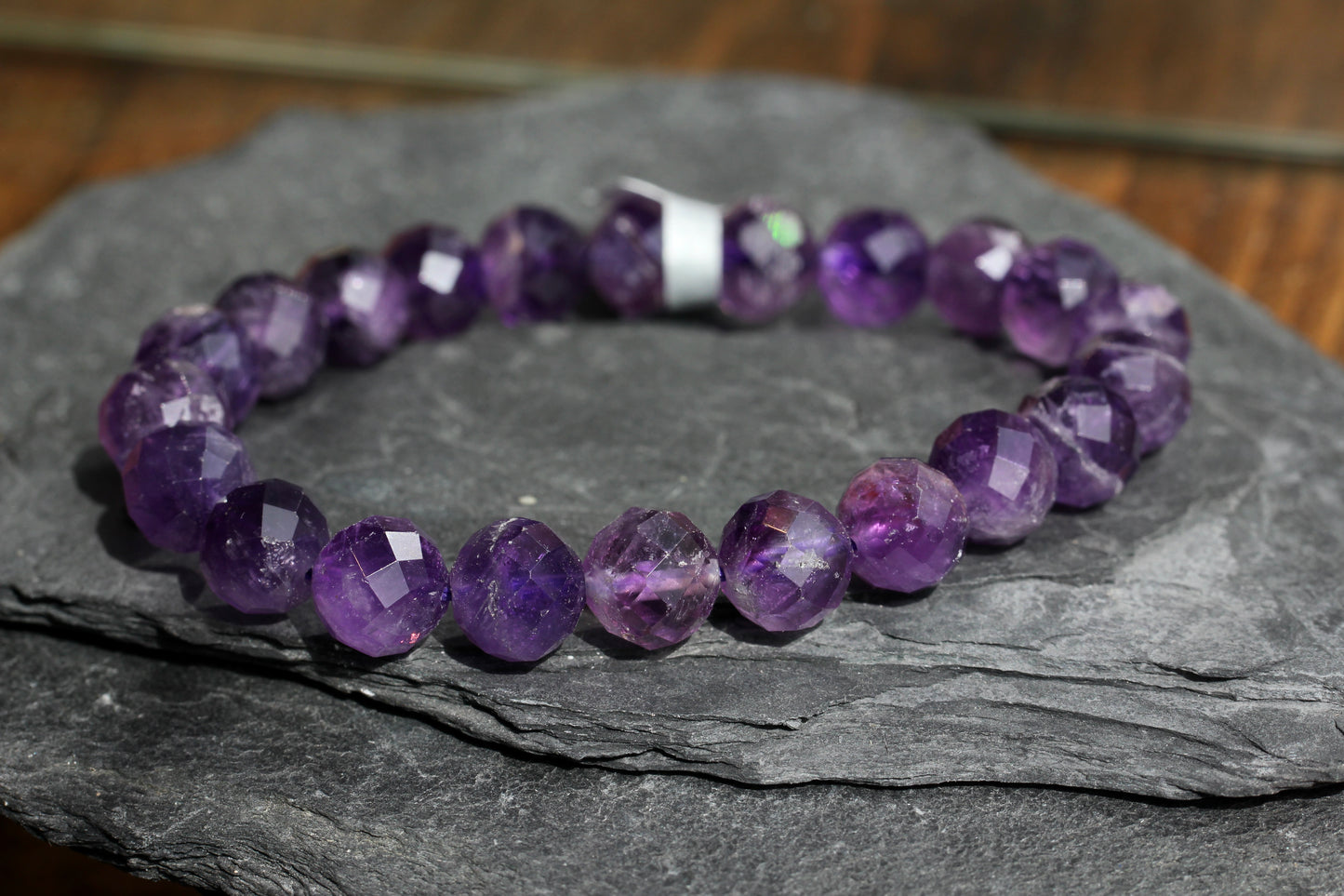 Amethyst Stretch Beaded Bracelets