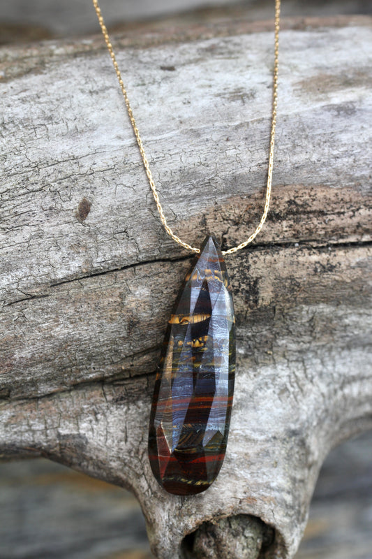 Iron Tigereye Gold Necklace
