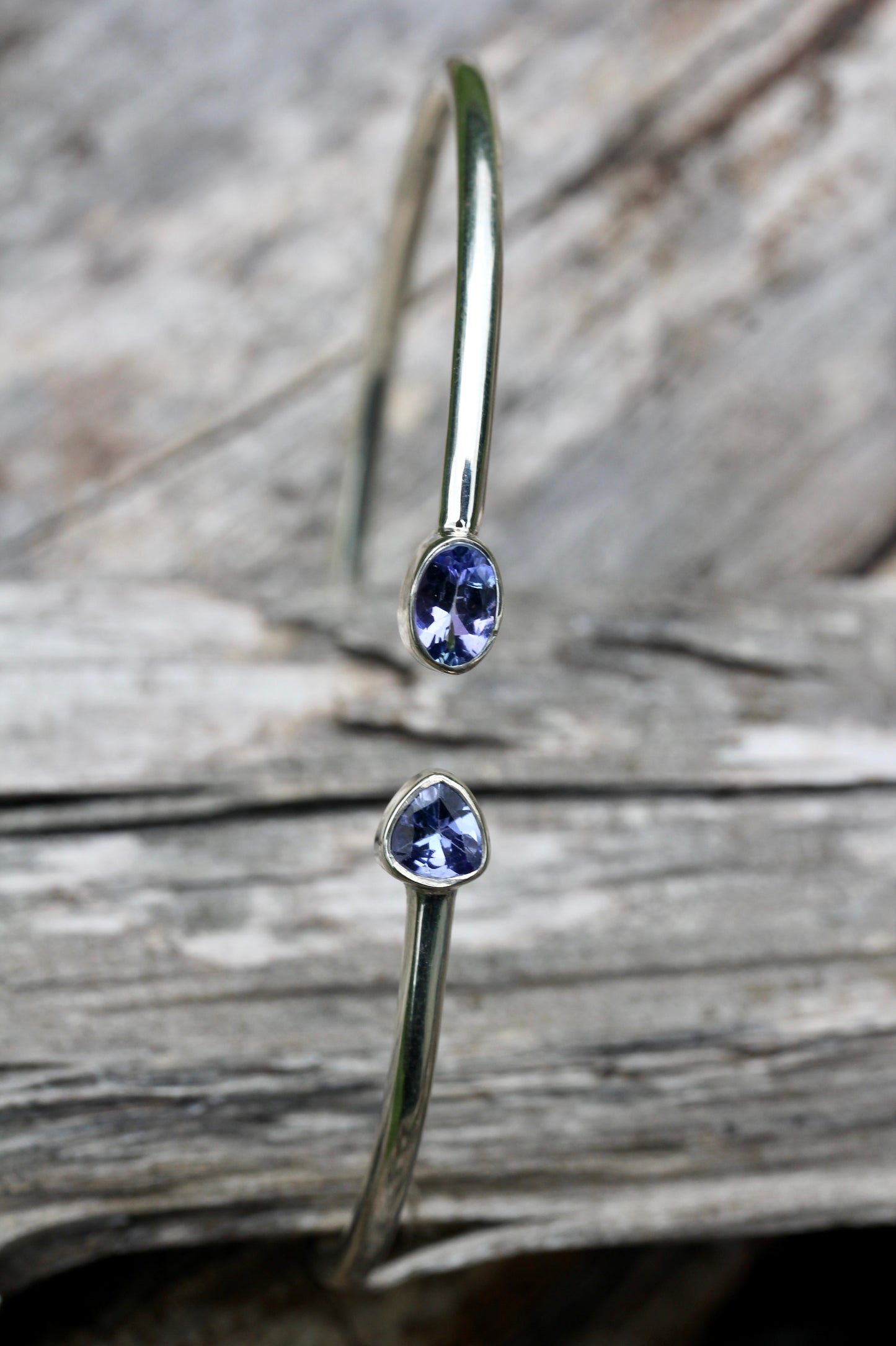 Tanzanite Silver Cuff Bracelet