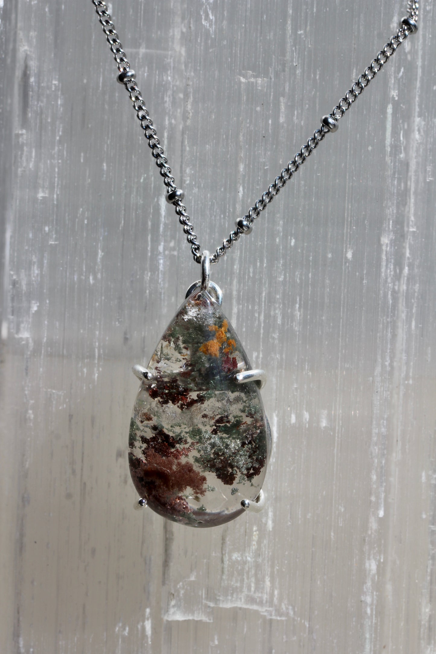 Lodolite Teardrop Necklace