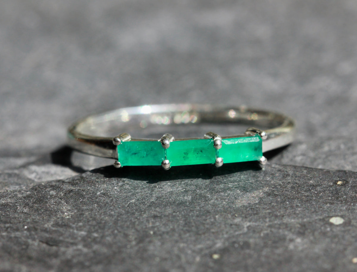 Emerald Baguette Ring