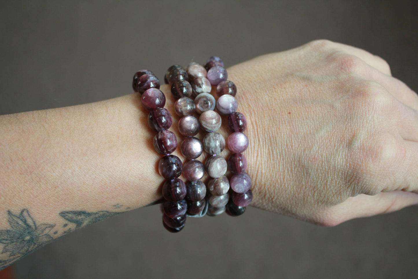 Lepidolite Beaded Stretch Bracelets
