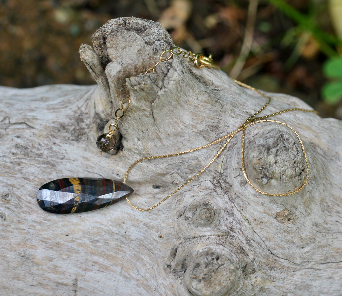 Iron Tigereye Gold Necklace
