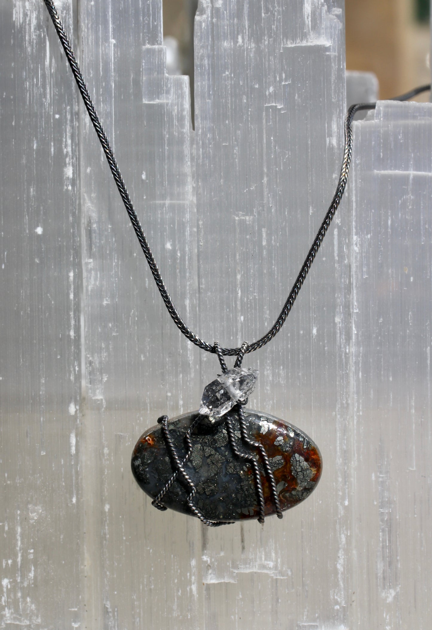 Marcasite Herkimer Diamond Necklace