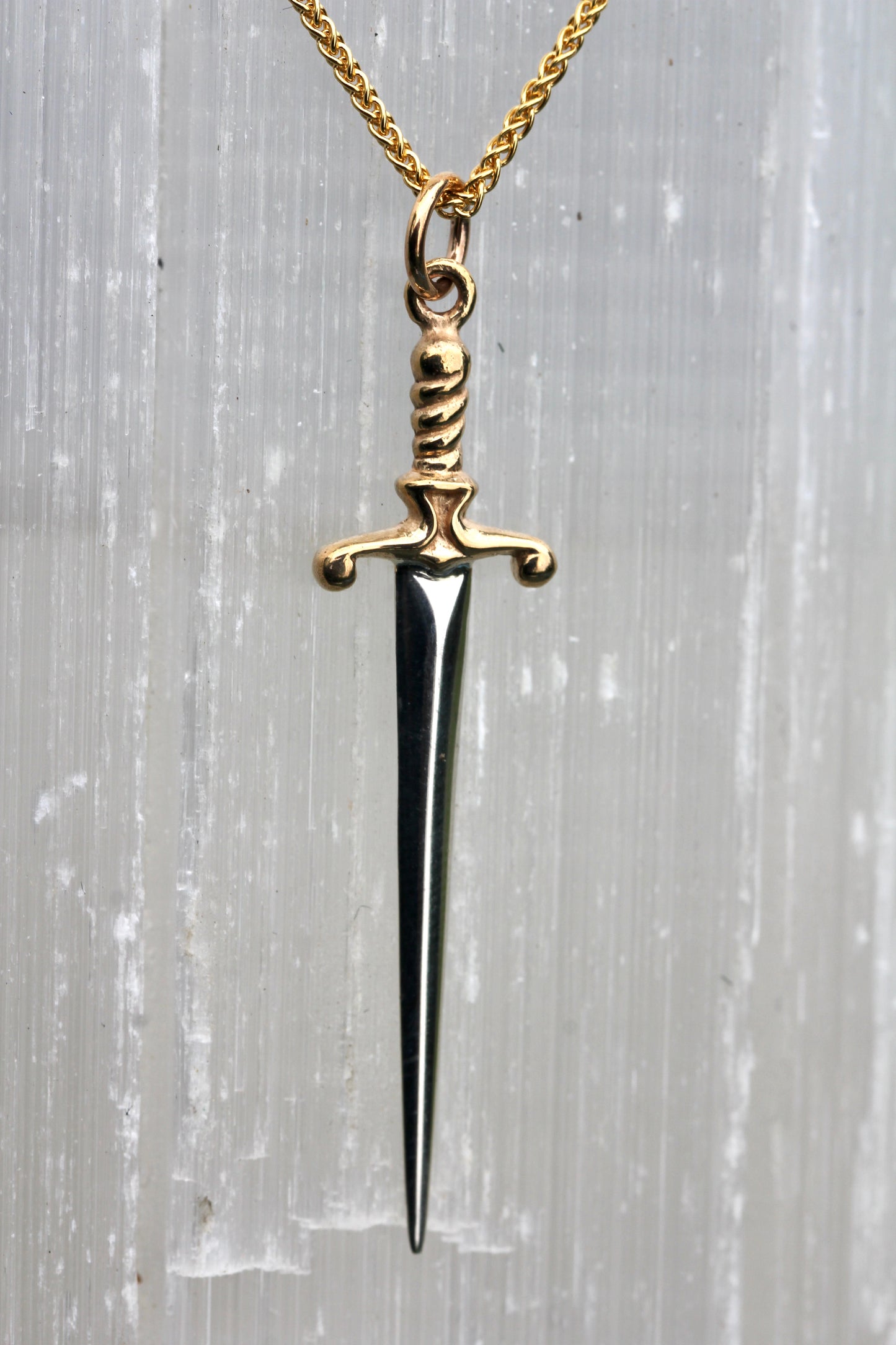 Silver and Gold Sword Necklace