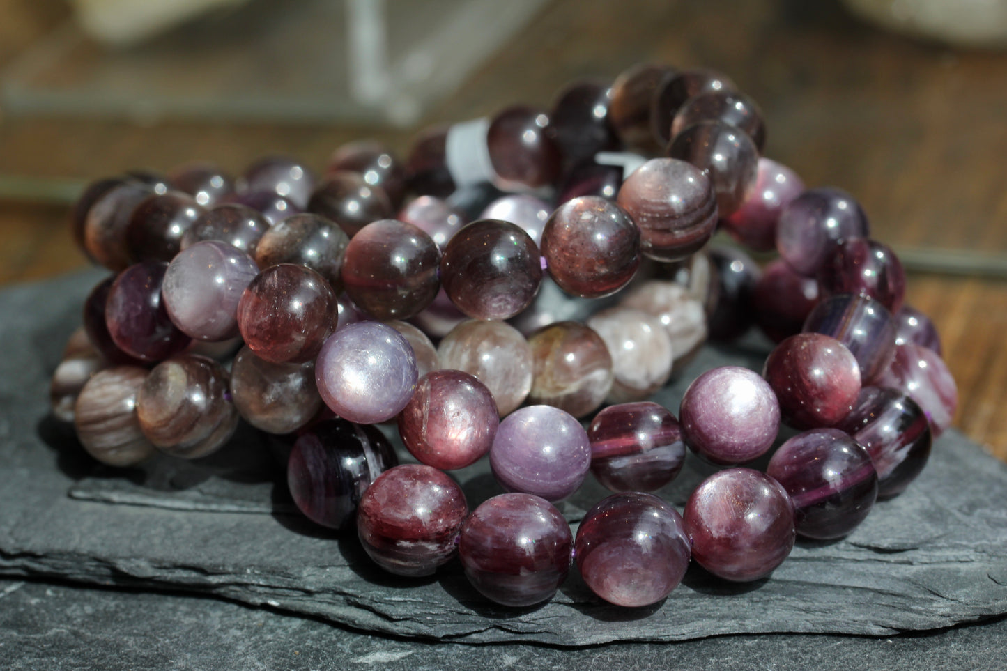 Lepidolite Beaded Stretch Bracelets