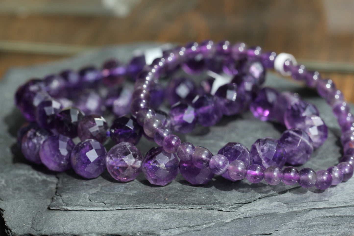 Amethyst Stretch Beaded Bracelets