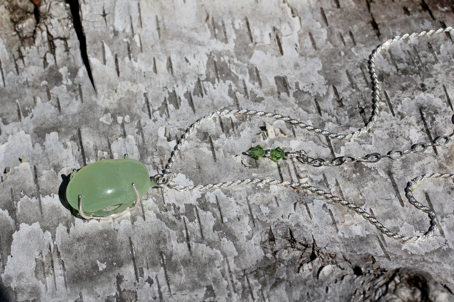 Prehnite Pebble  Necklace