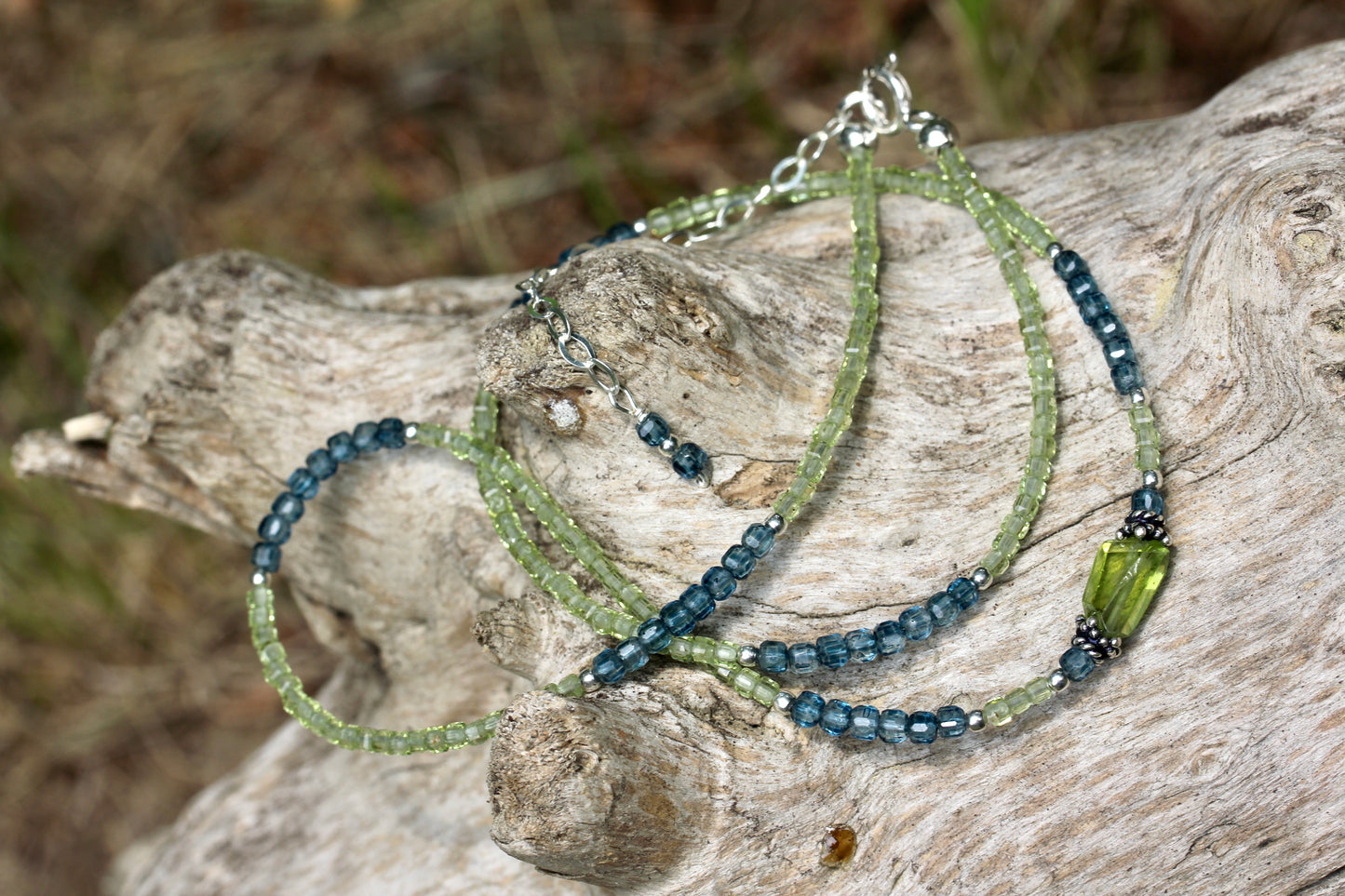 Peridot London Blue Topaz Beaded Necklace
