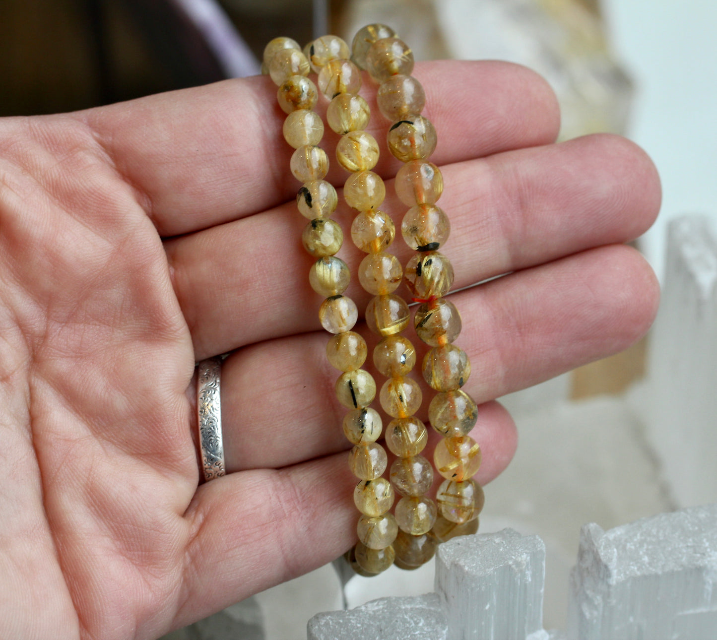 Rutilated Quartz Stretch Bracelets
