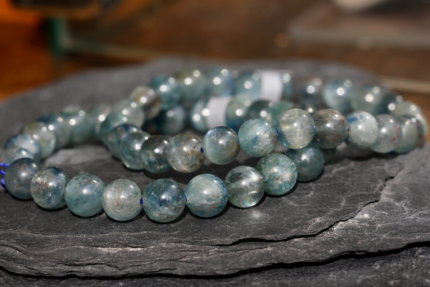 Kyanite Stretch Bead Bracelets