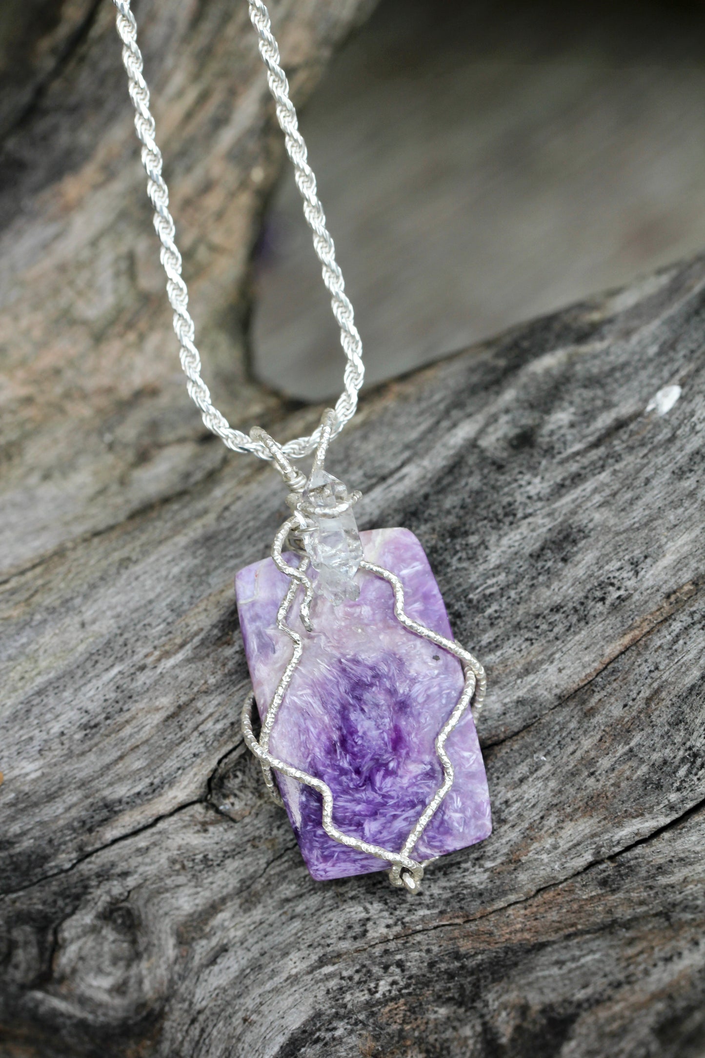 Charoite Quartz Pendant