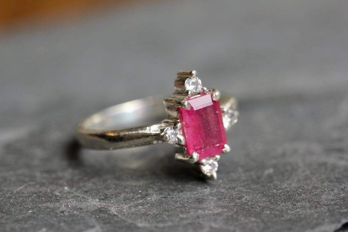 Ruby White Topaz Ring