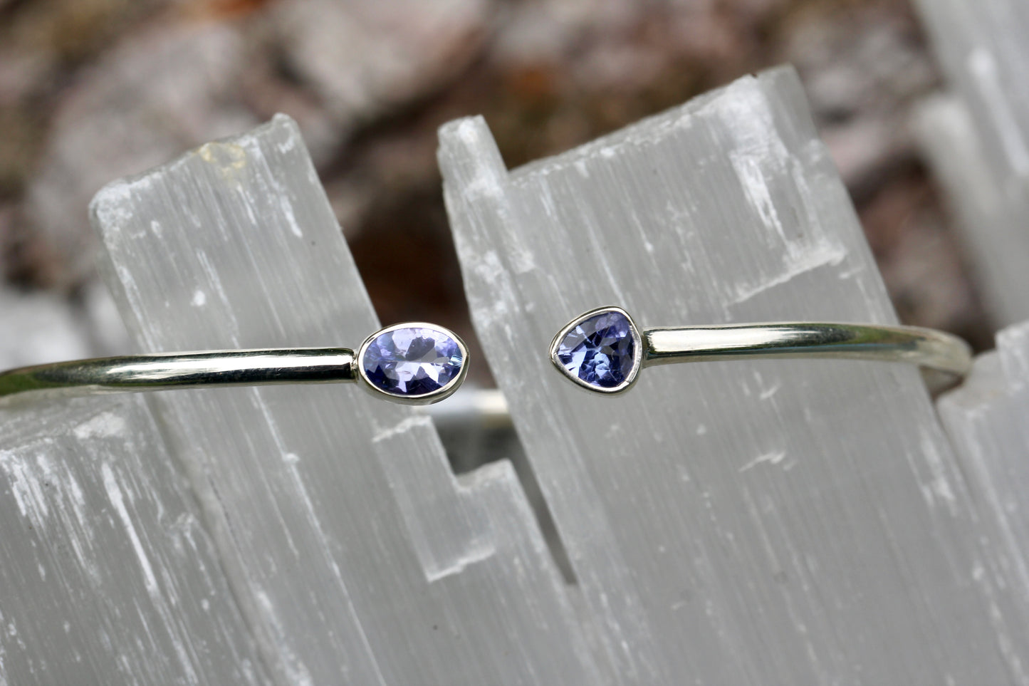 Tanzanite Silver Cuff Bracelet