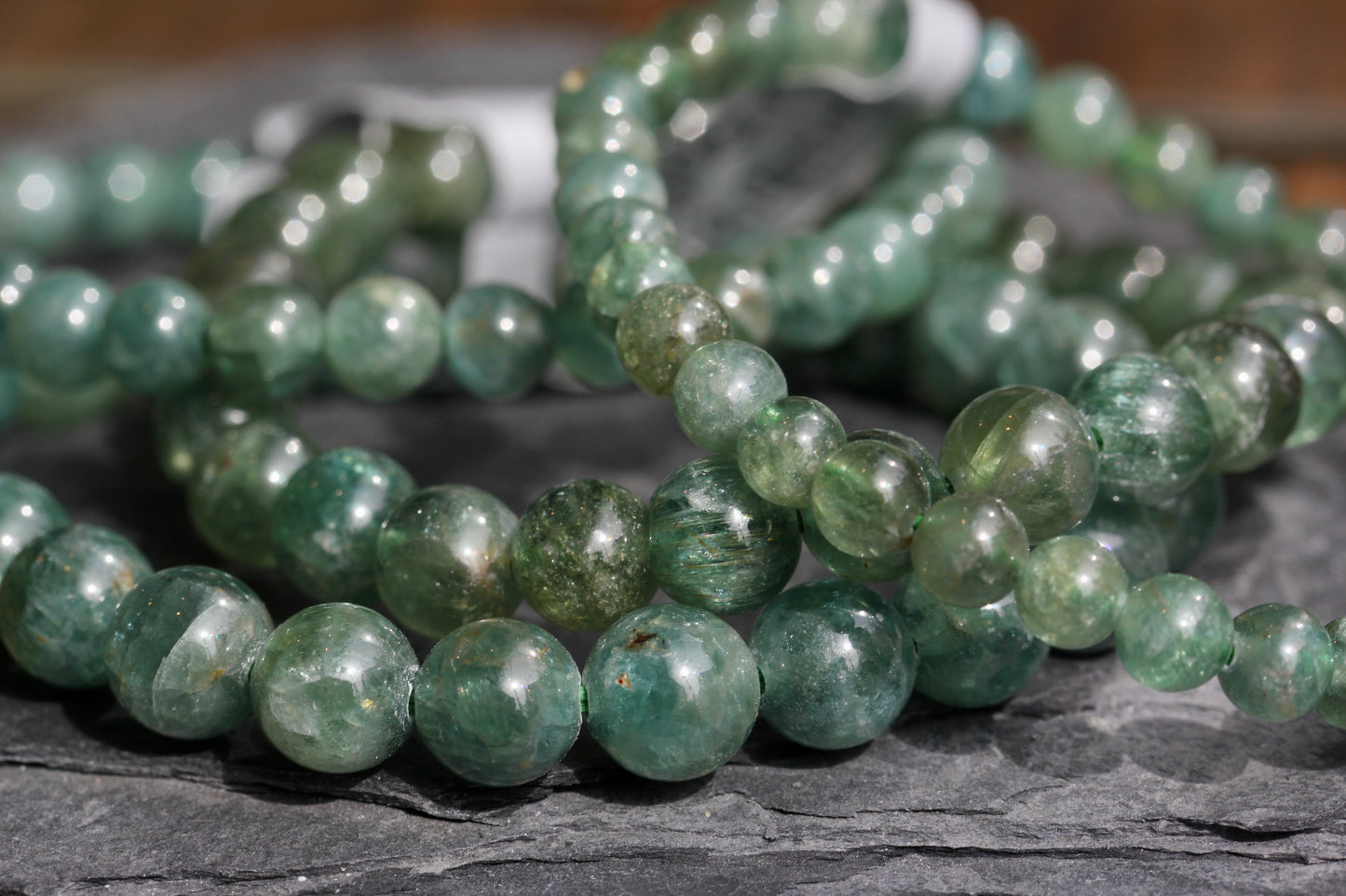 Green Apatite Stretch Bead Bracelets
