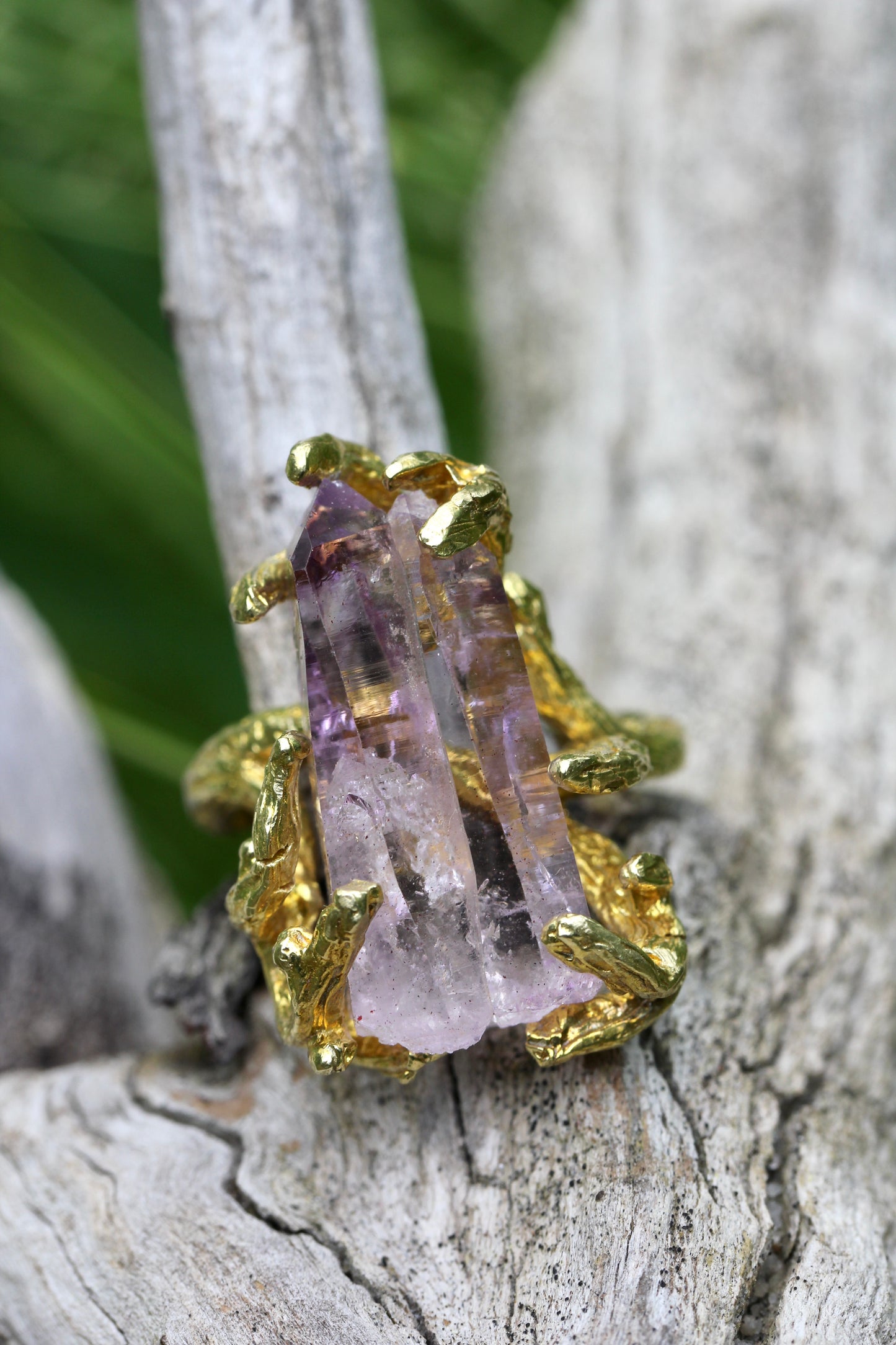 Vera Cruz Amethyst Crystal Branch Ring