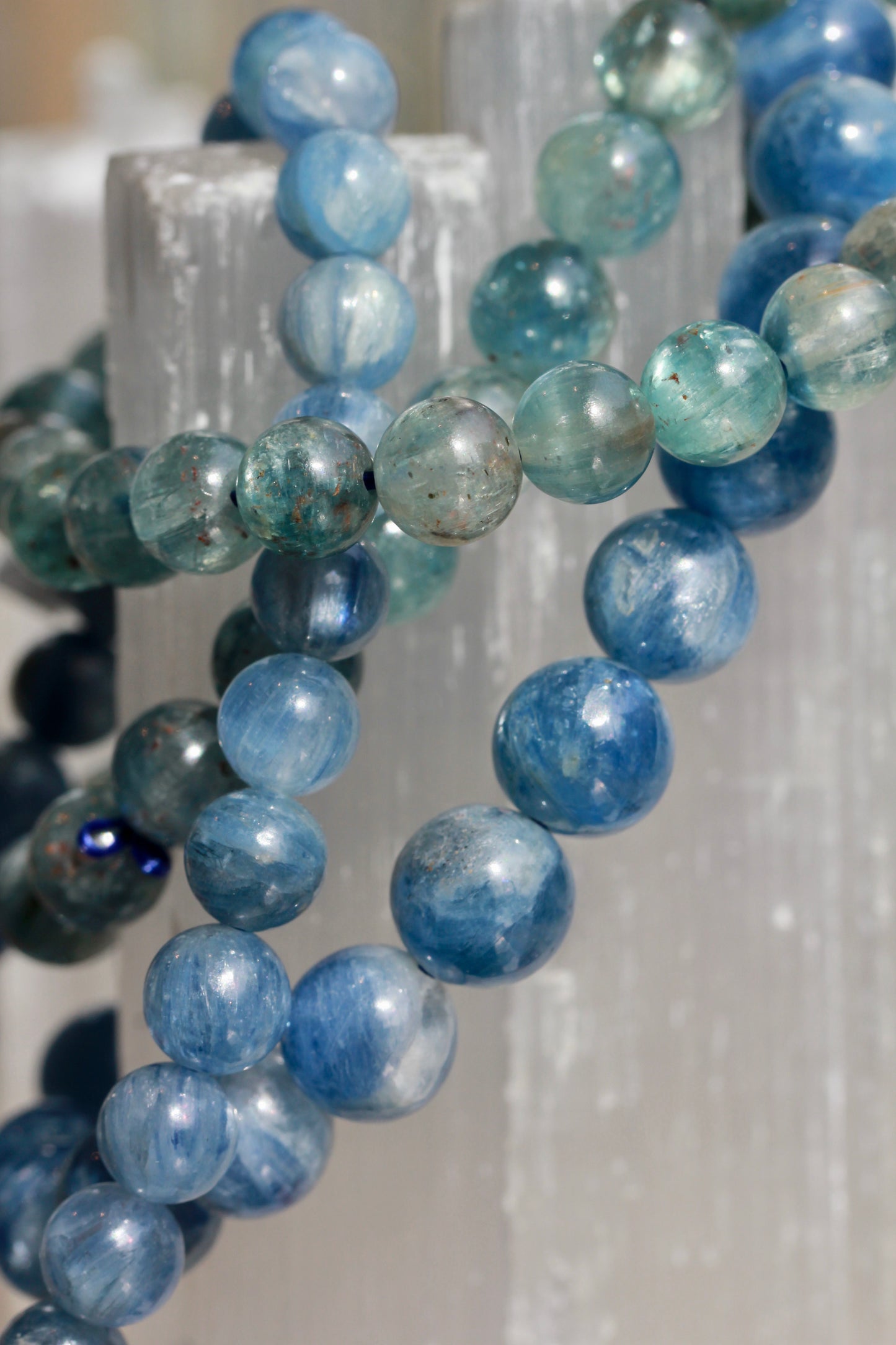 Kyanite Stretch Bead Bracelets