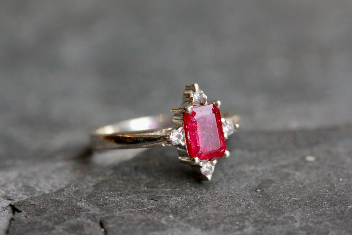 Ruby White Topaz Ring