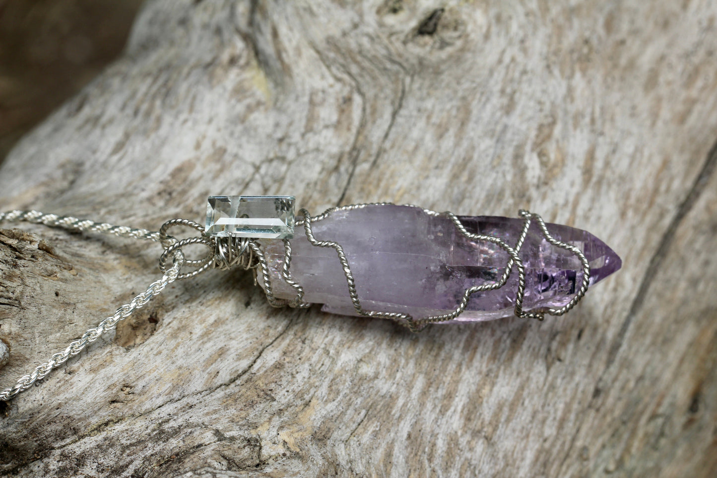 Vera Cruz Amethyst Prasiolite Crystal Pendant