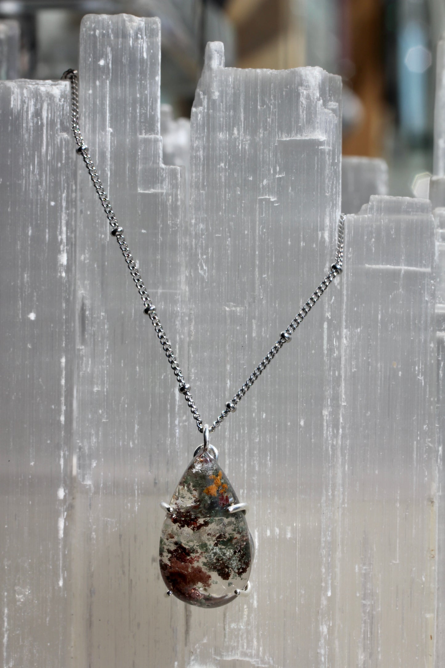 Lodolite Teardrop Necklace