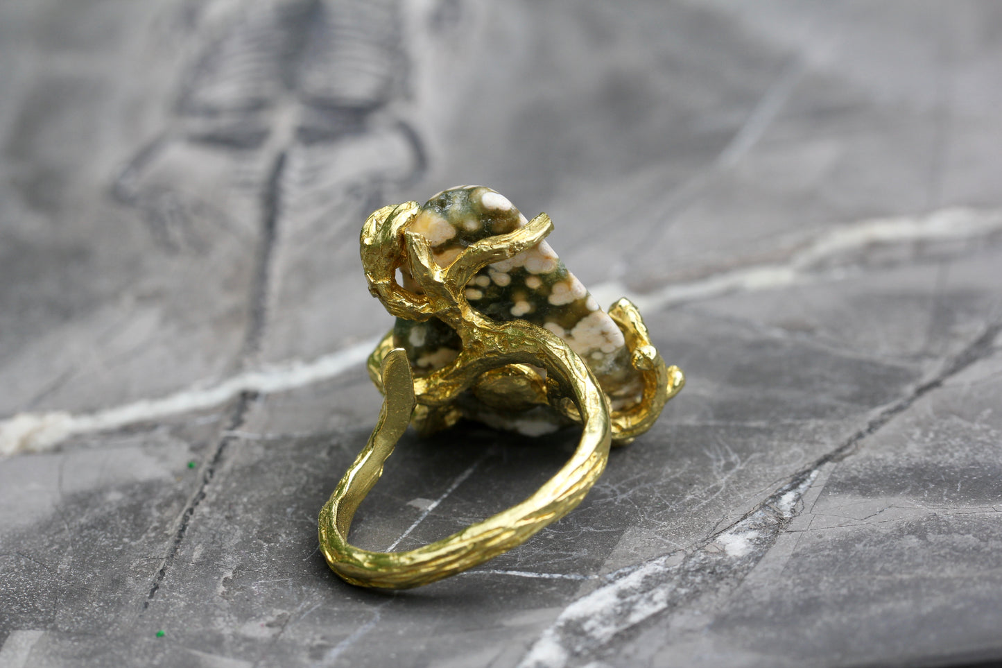 Ocean Jasper Speckled Branch RIng