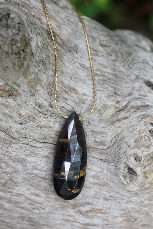 Iron Tigereye Gold Necklace