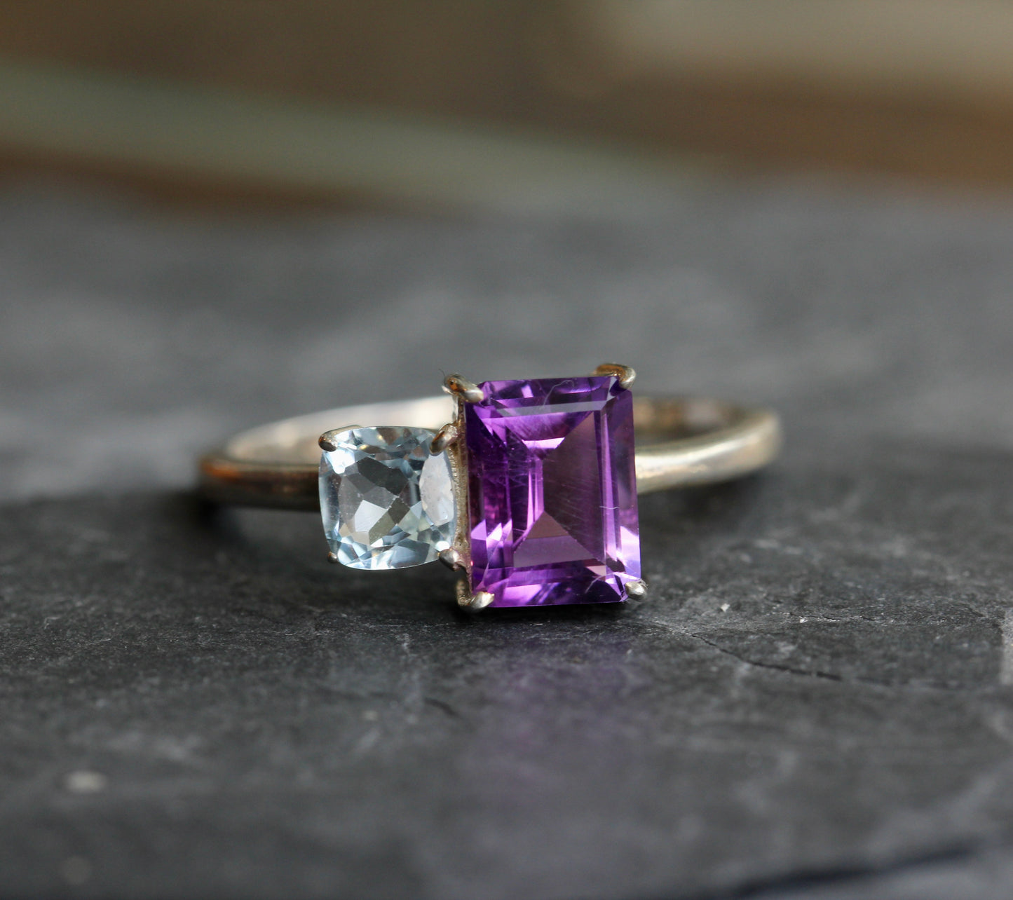 Amethyst Blue Topaz Gemmy Ring