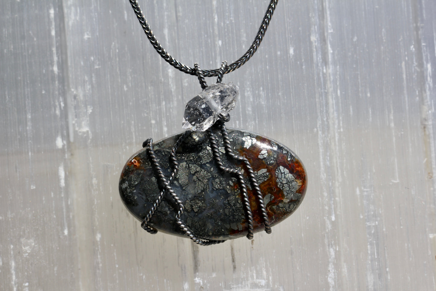 Marcasite Herkimer Diamond Necklace