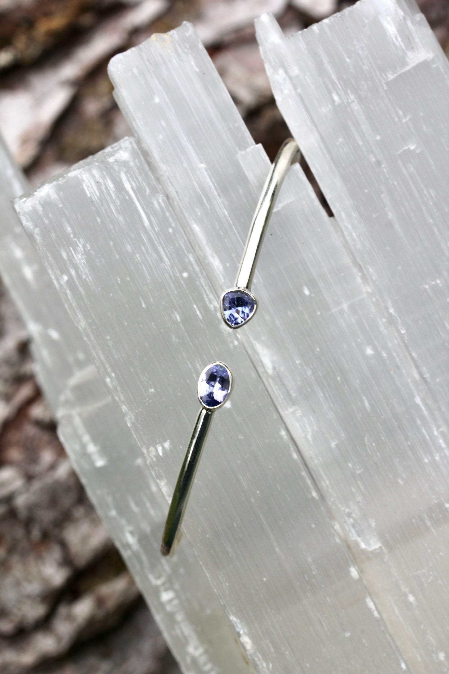 Tanzanite Silver Cuff Bracelet