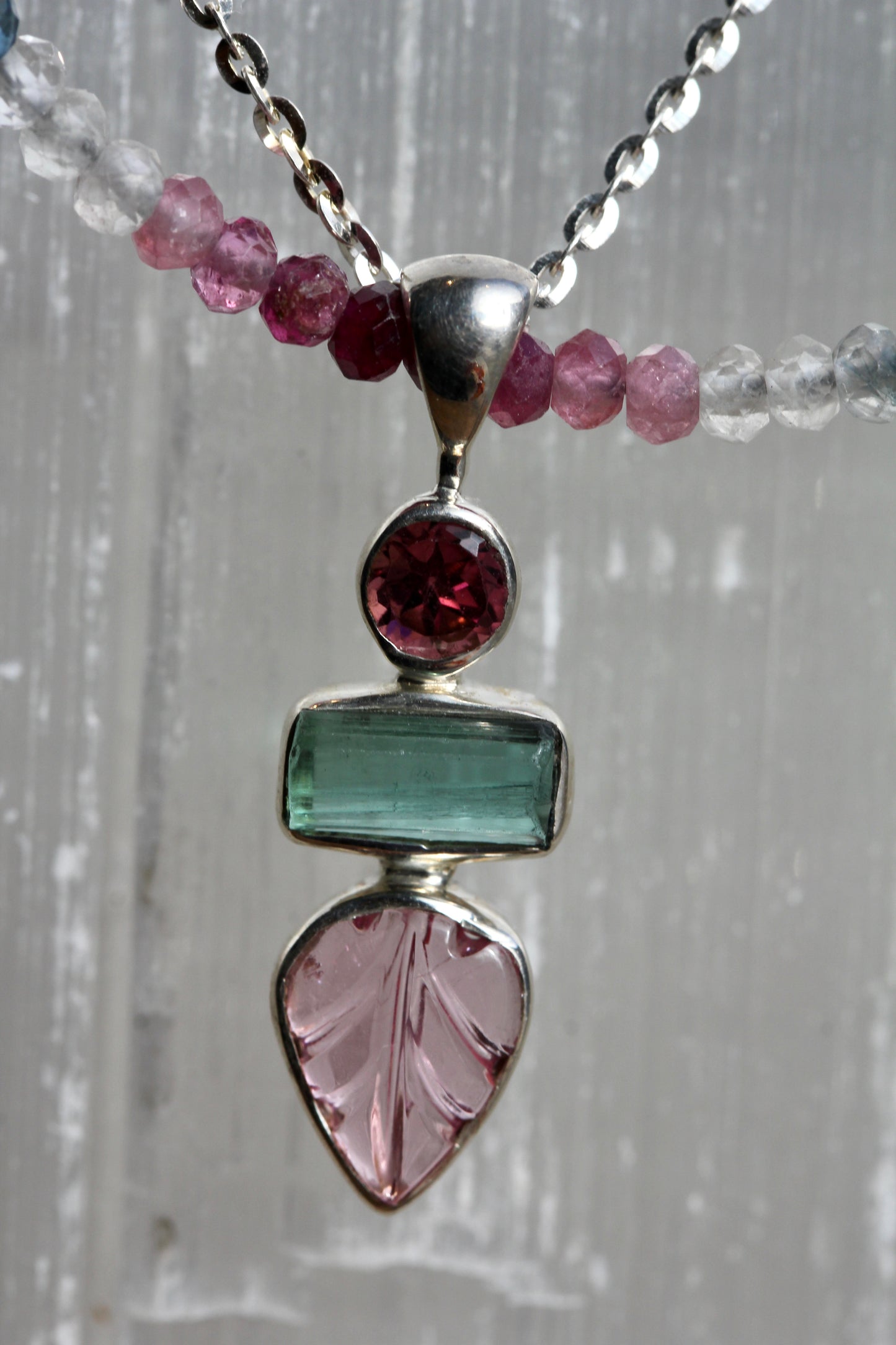 Multi Colored Tourmaline Beaded Necklace