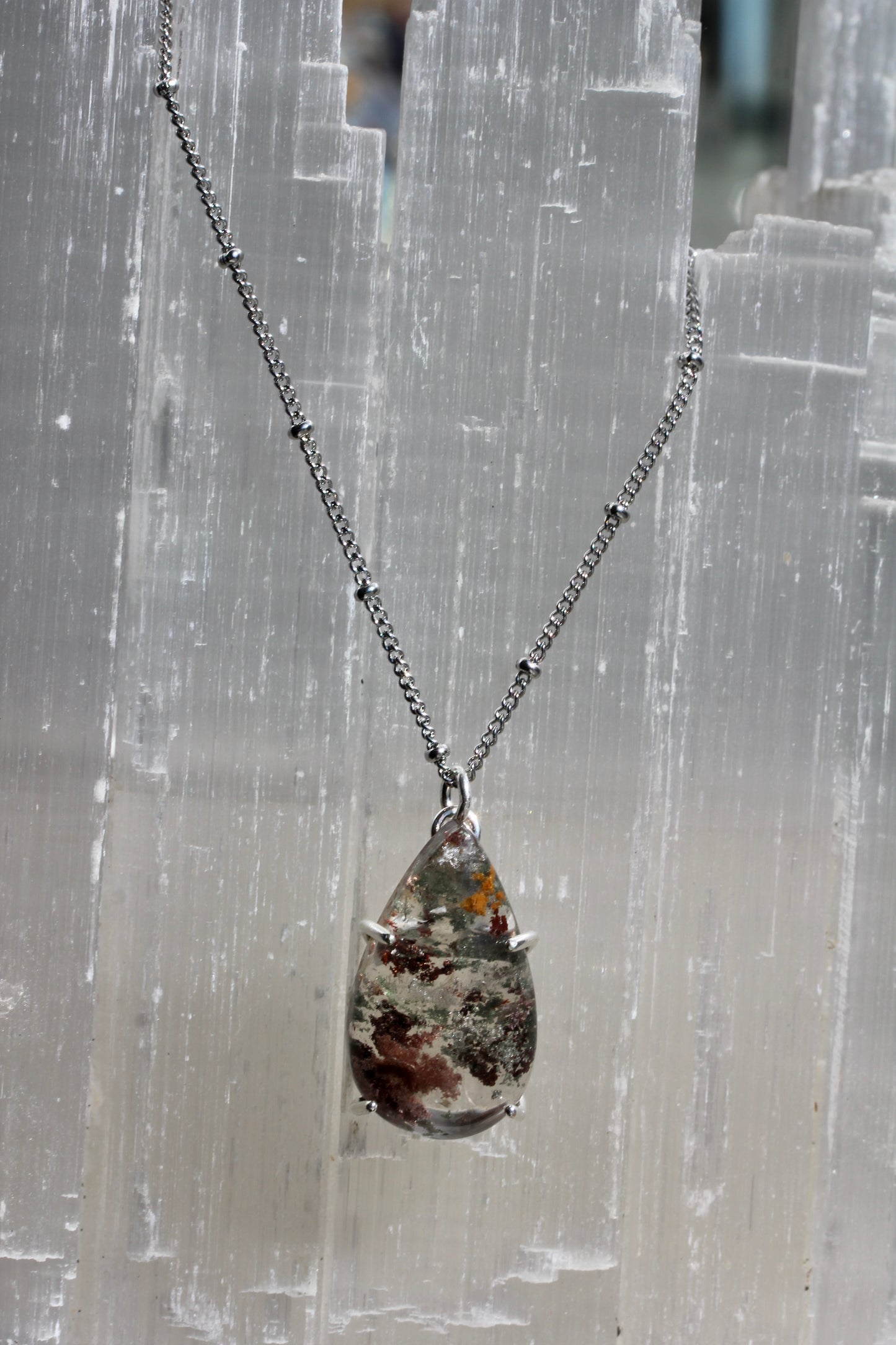 Lodolite Teardrop Necklace