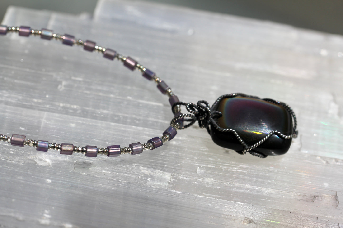 Rainbow Obsidian Necklaces