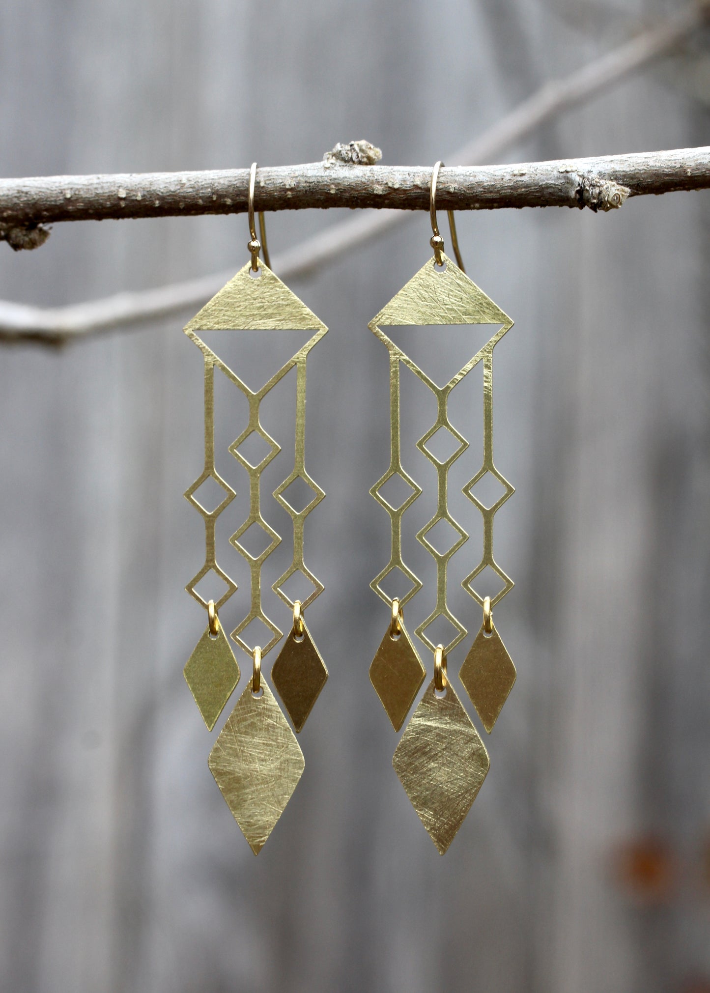 Brass Geometric Earrings