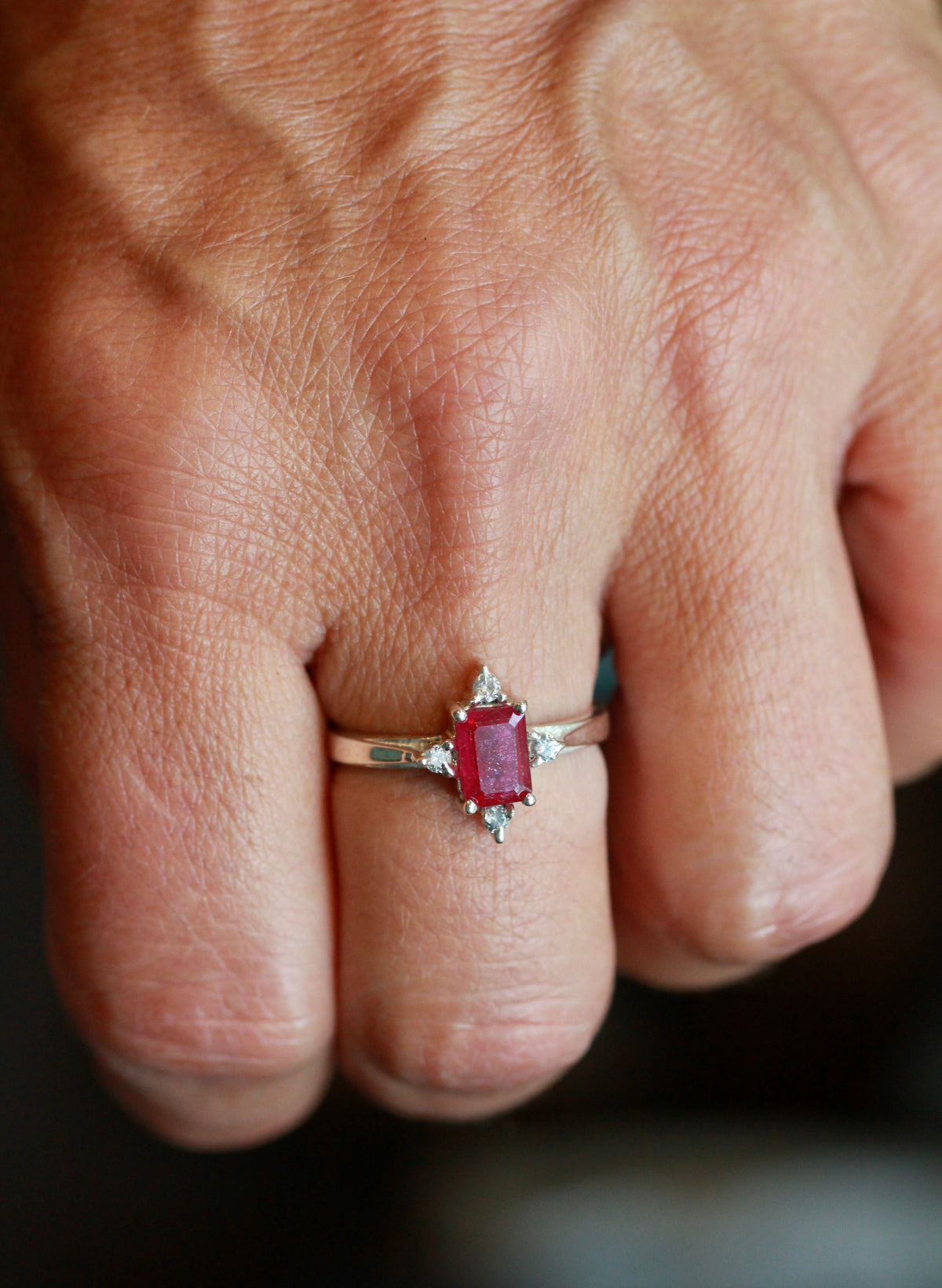 Ruby White Topaz Ring
