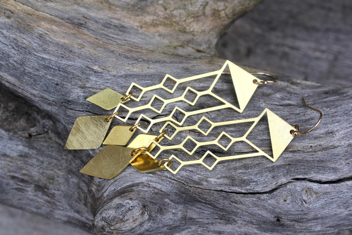 Brass Geometric Earrings