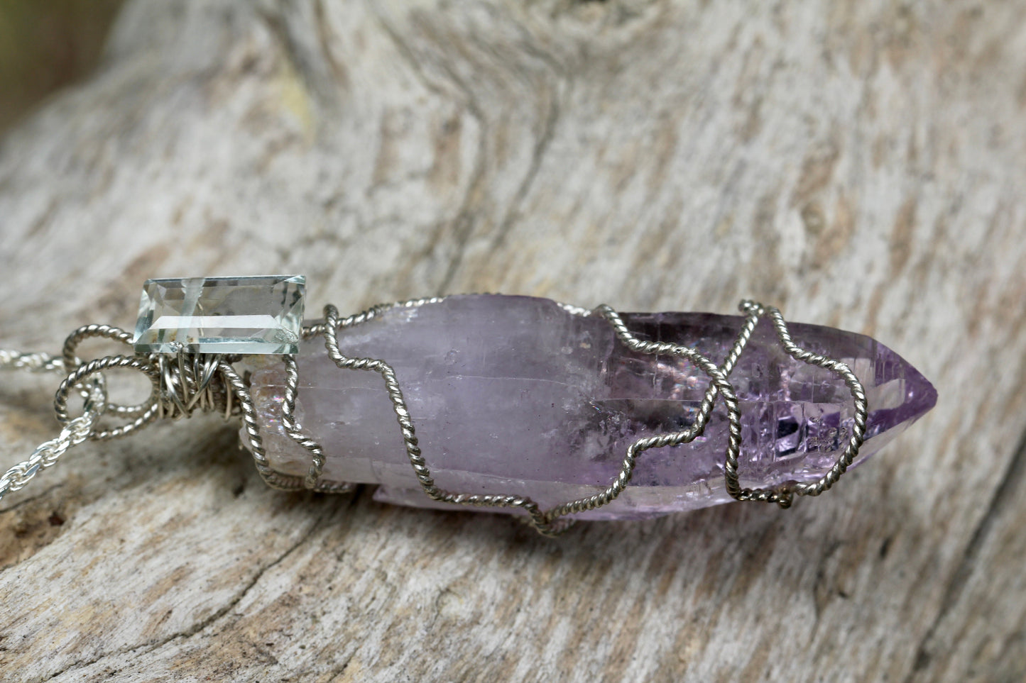 Vera Cruz Amethyst Prasiolite Crystal Pendant