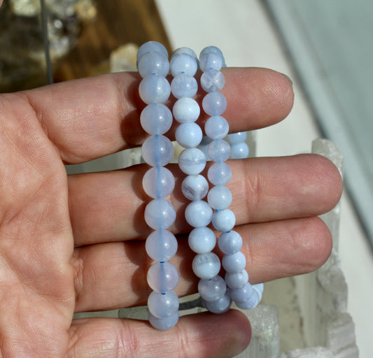 Blue Chalcedony Stretch Bracelets