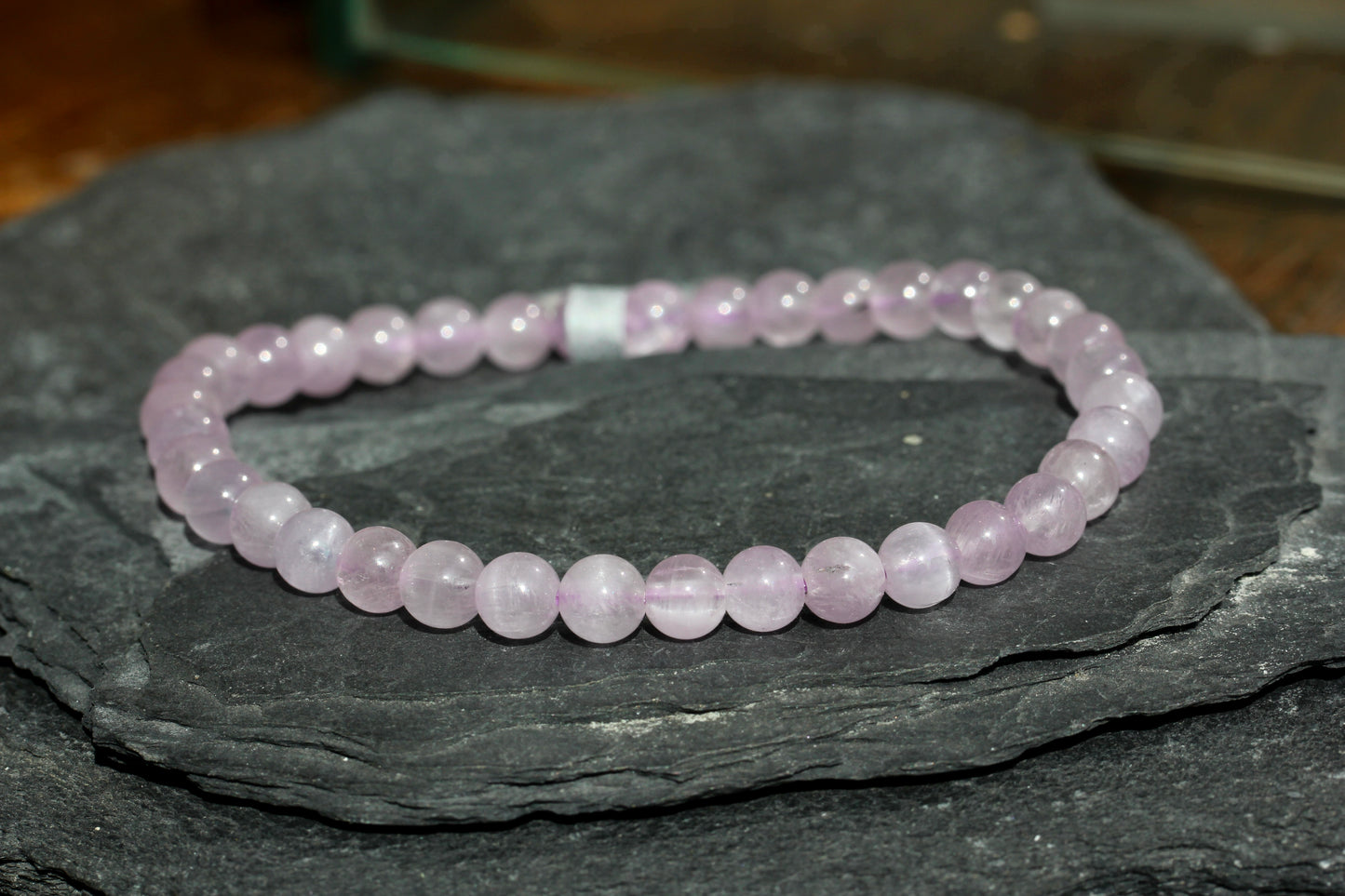 Kunzite Bead Stretch Bracelet