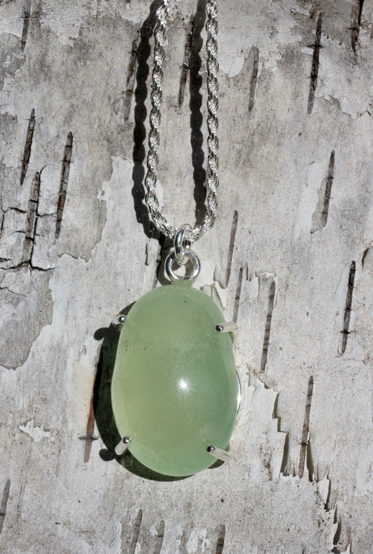 Prehnite Pebble  Necklace