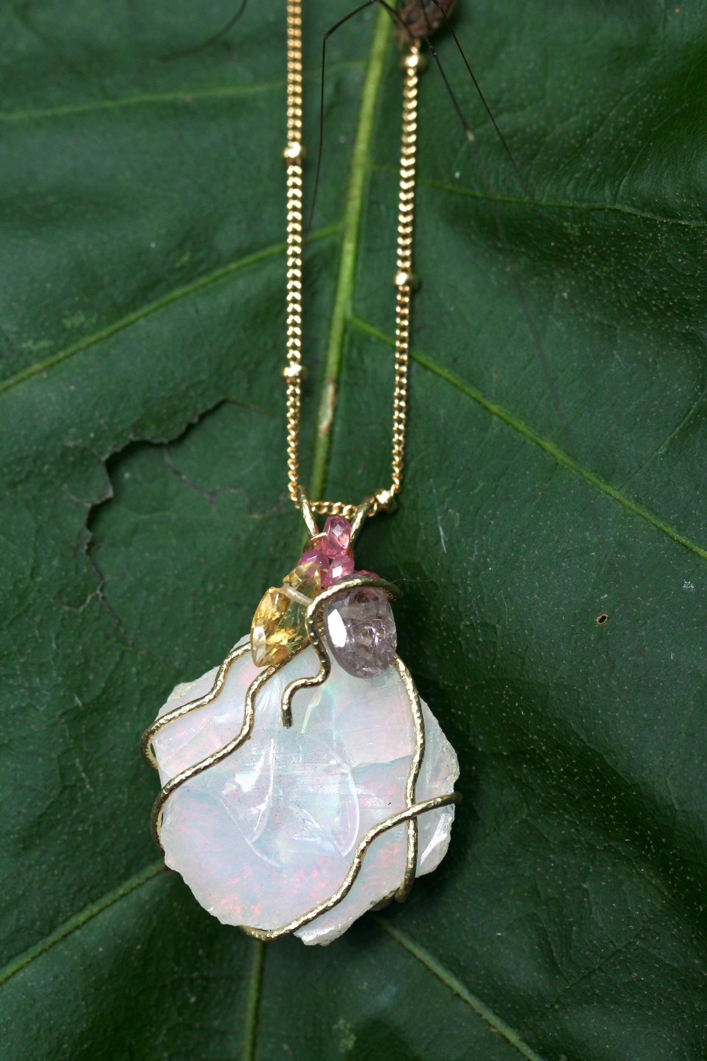 Snow White Opal Necklace