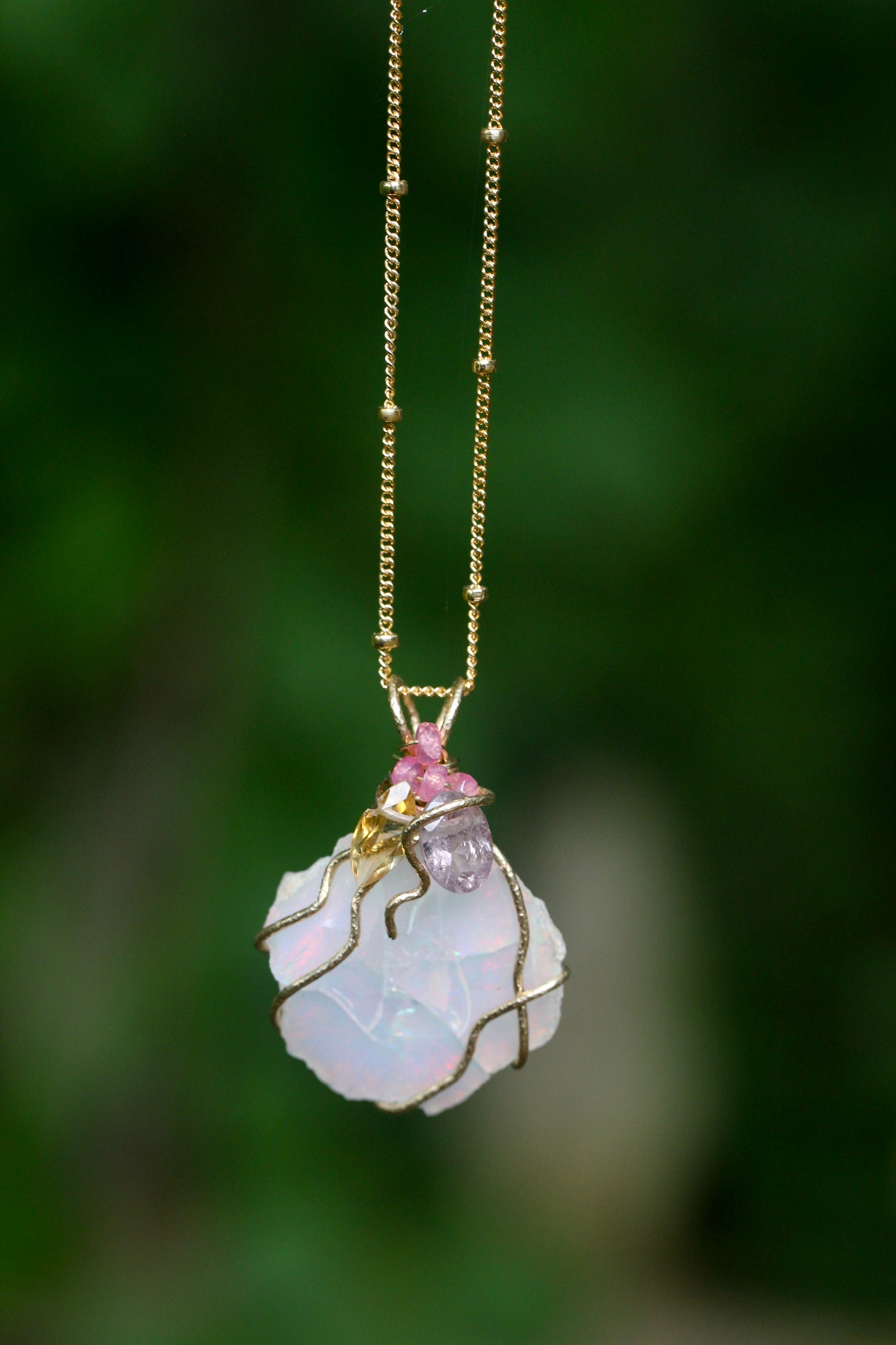 Snow White Opal Necklace