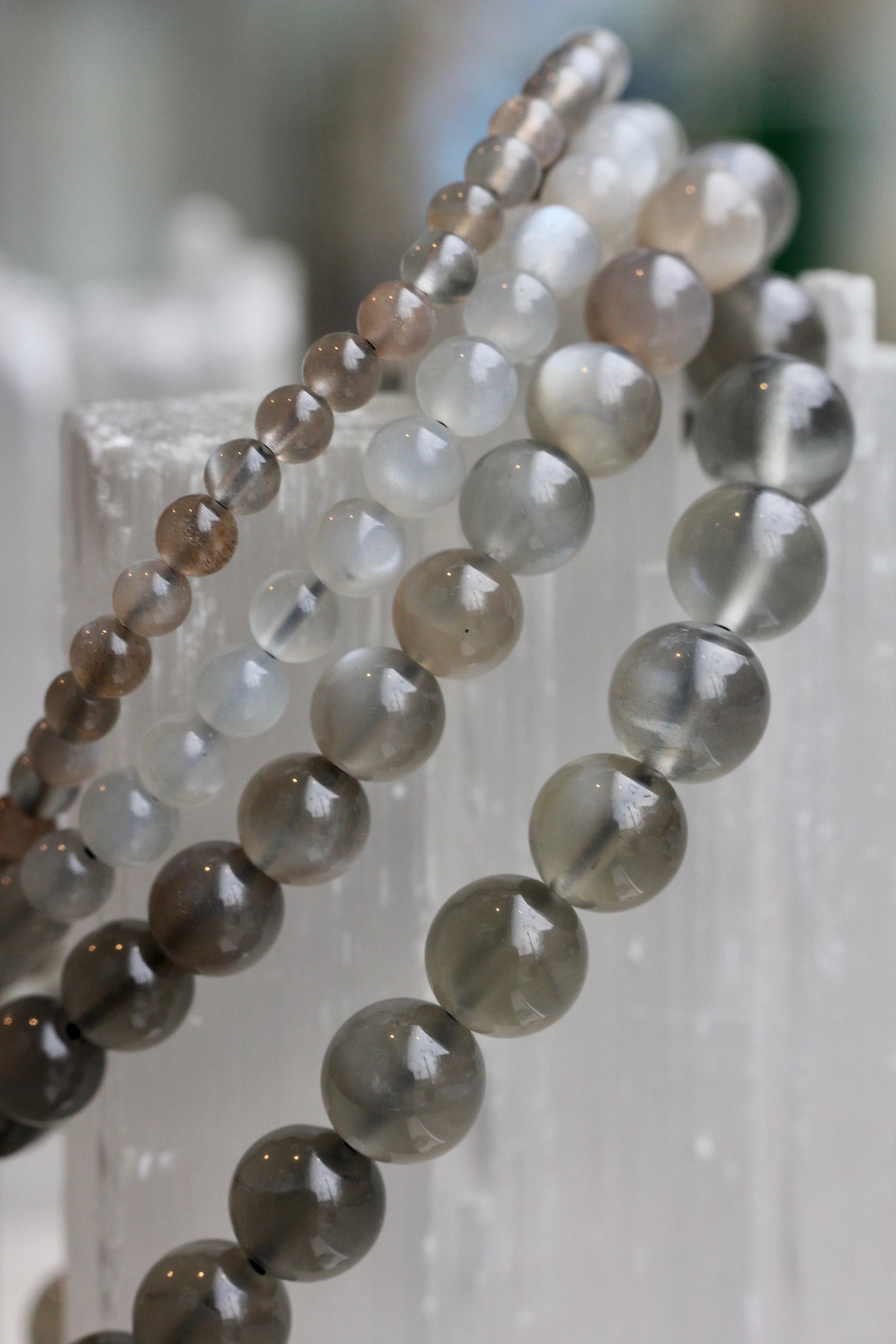 Grey Moonstone Stretch Bracelets
