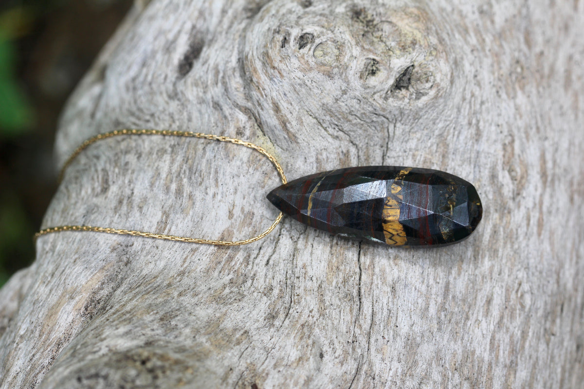 Iron Tigereye Gold Necklace