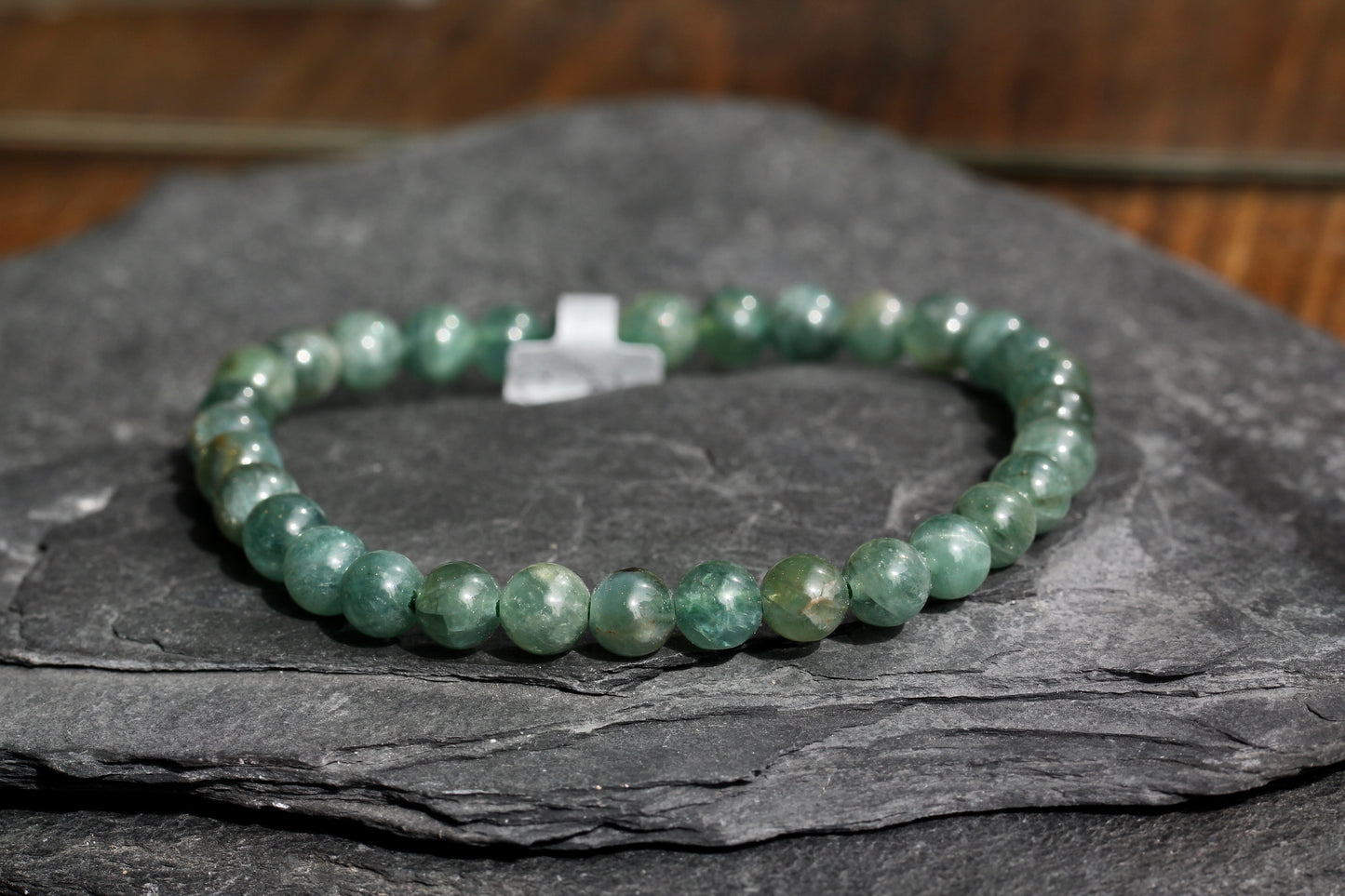 Green Apatite Stretch Bead Bracelets
