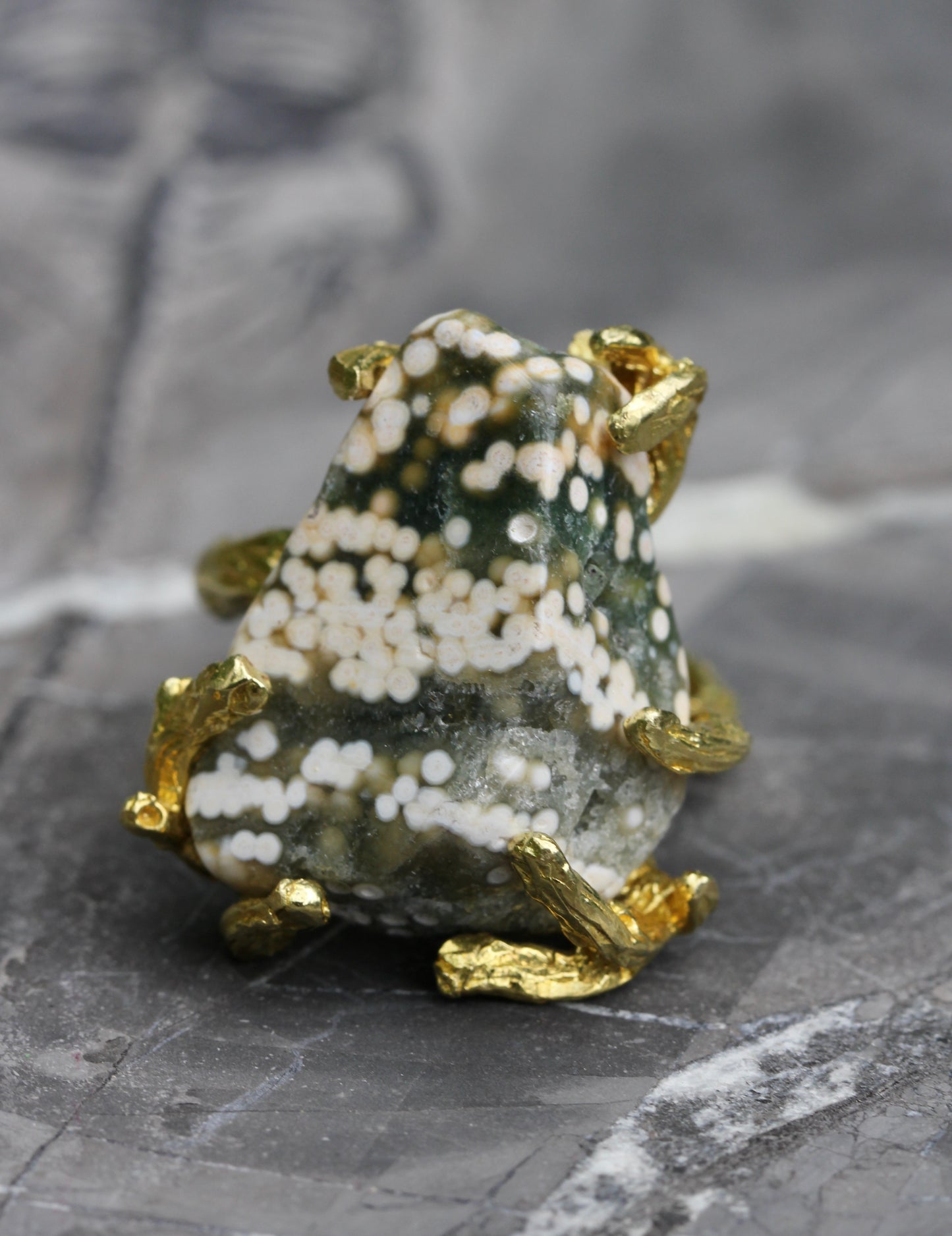Ocean Jasper Speckled Branch RIng
