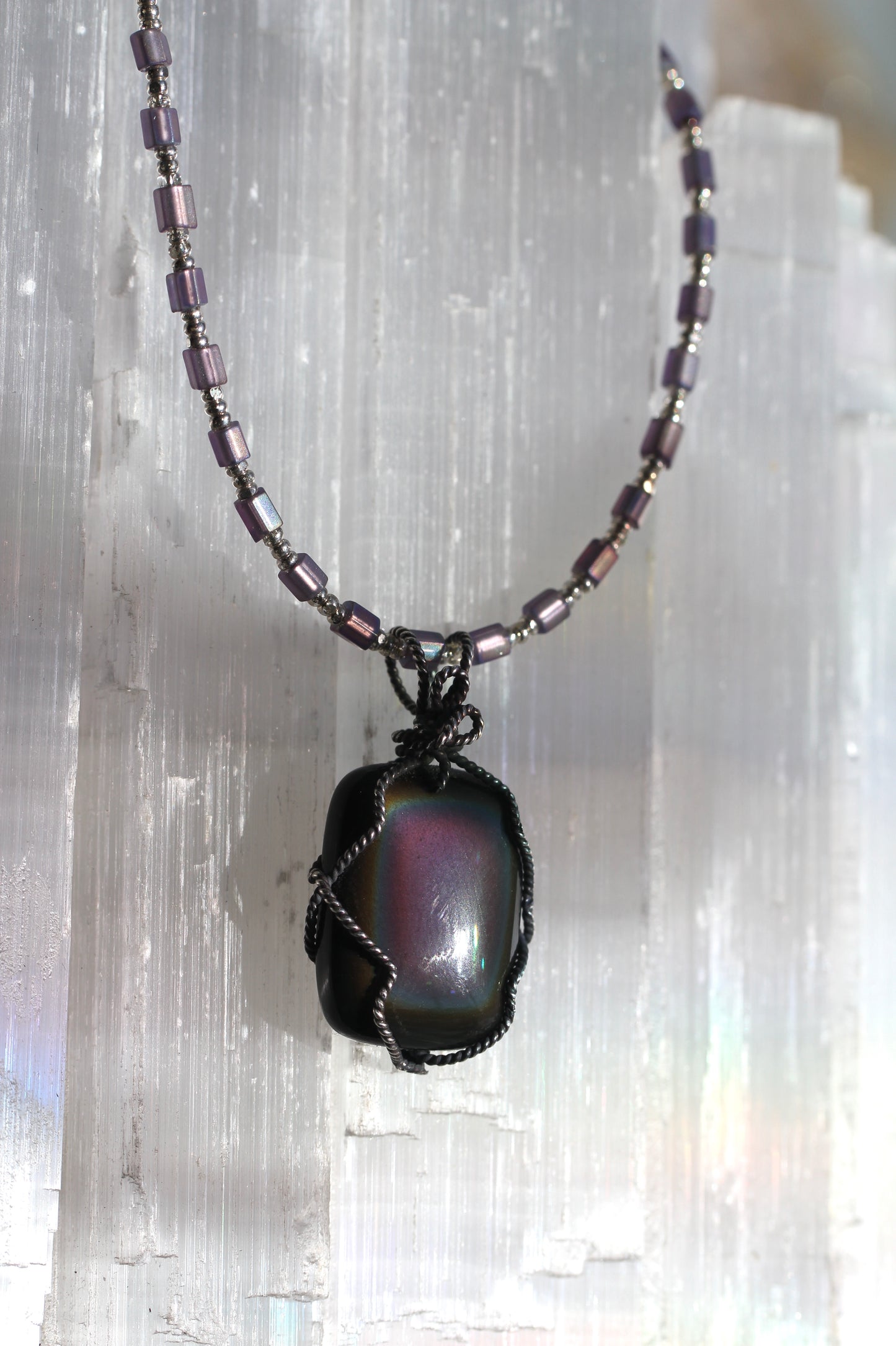 Rainbow Obsidian Necklaces