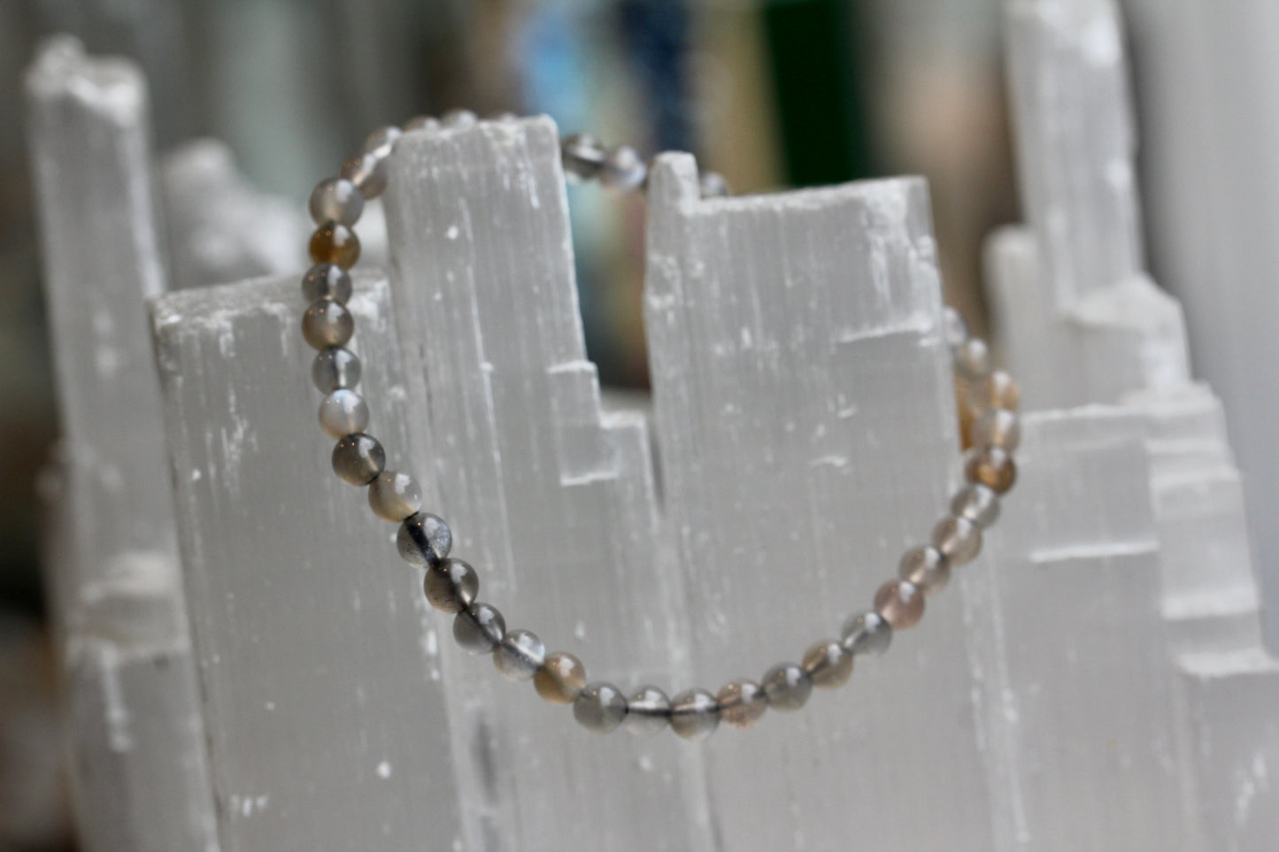 Grey Moonstone Stretch Bracelets