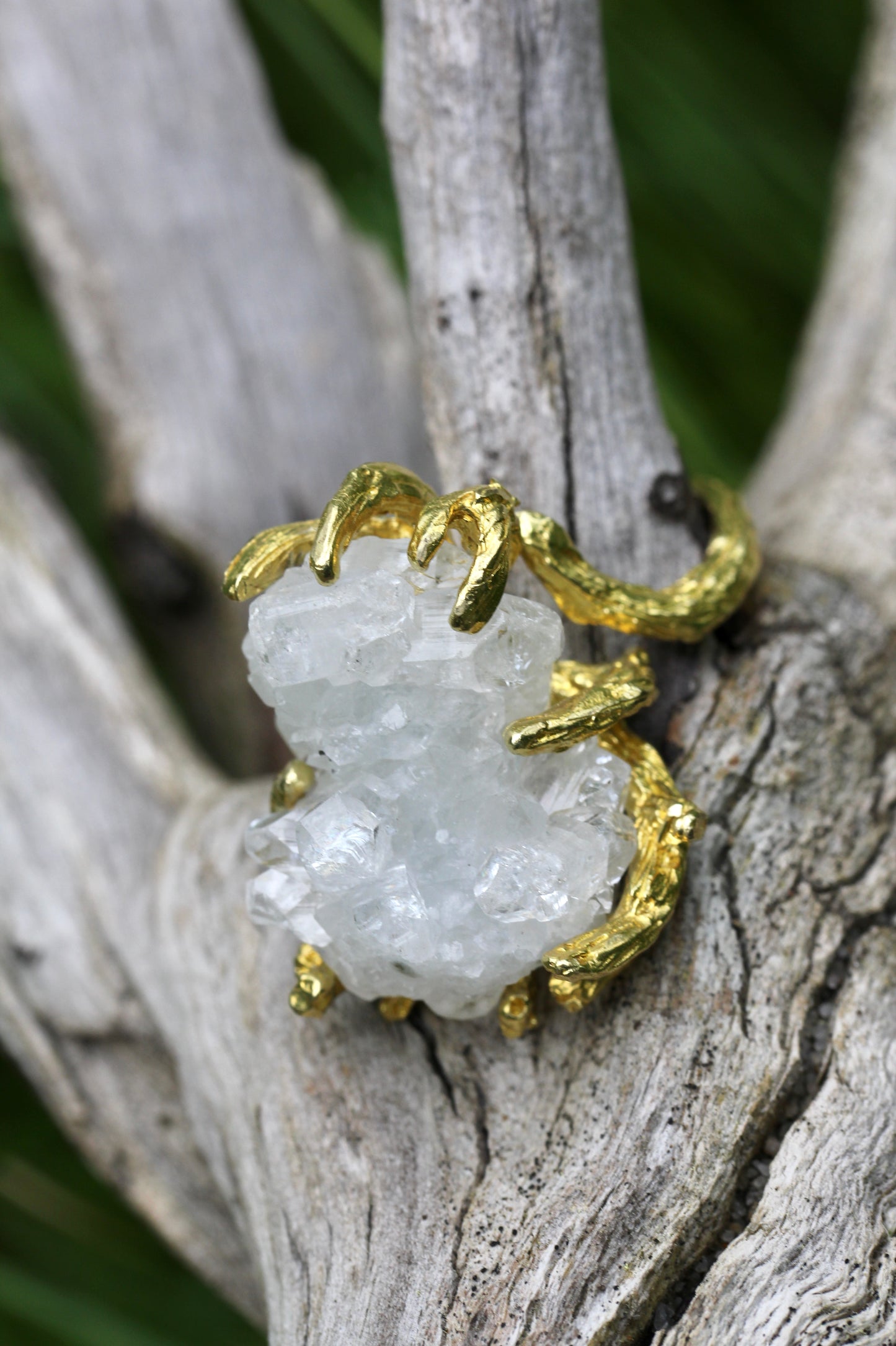 Apophyllite Crystal Branch Ring